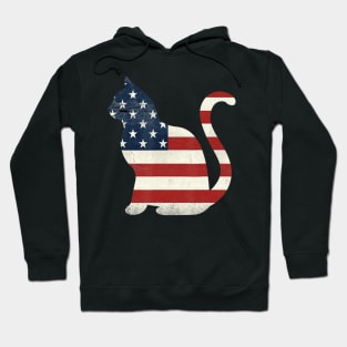 Proud Cat 4th of July American Flag Collections Hoodie